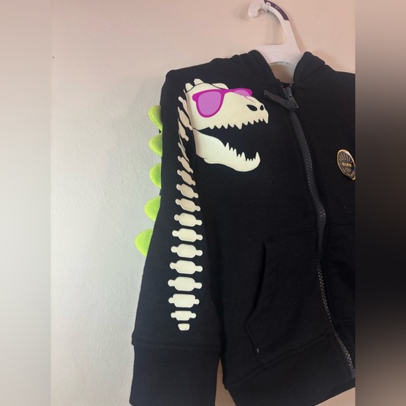 Toddler Boys' Glow In the Dark Dino Halloween Zip-Up Sweatshirt Cat &
Jack 12M - Picture 4 of 7